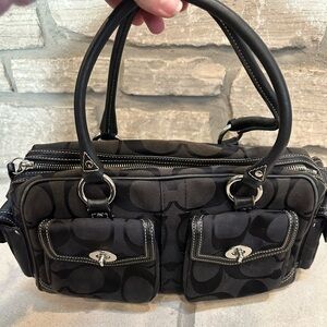 Coach Black Signature Shoulder Bag